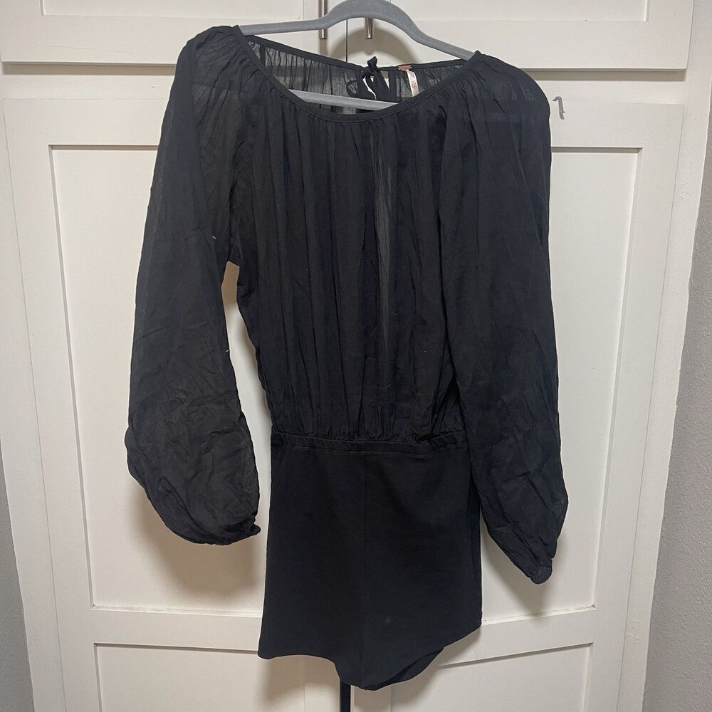 Free People Real Resort Romper Size S Color Black NWOT - Picture 8 of 10